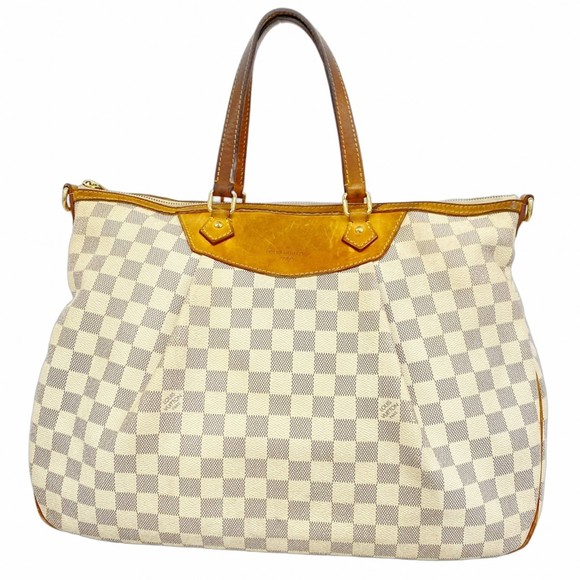 Louis Vuitton Damier Azur Siracusa GM Tote Bag N41111 White Women's - Picture 1 of 10